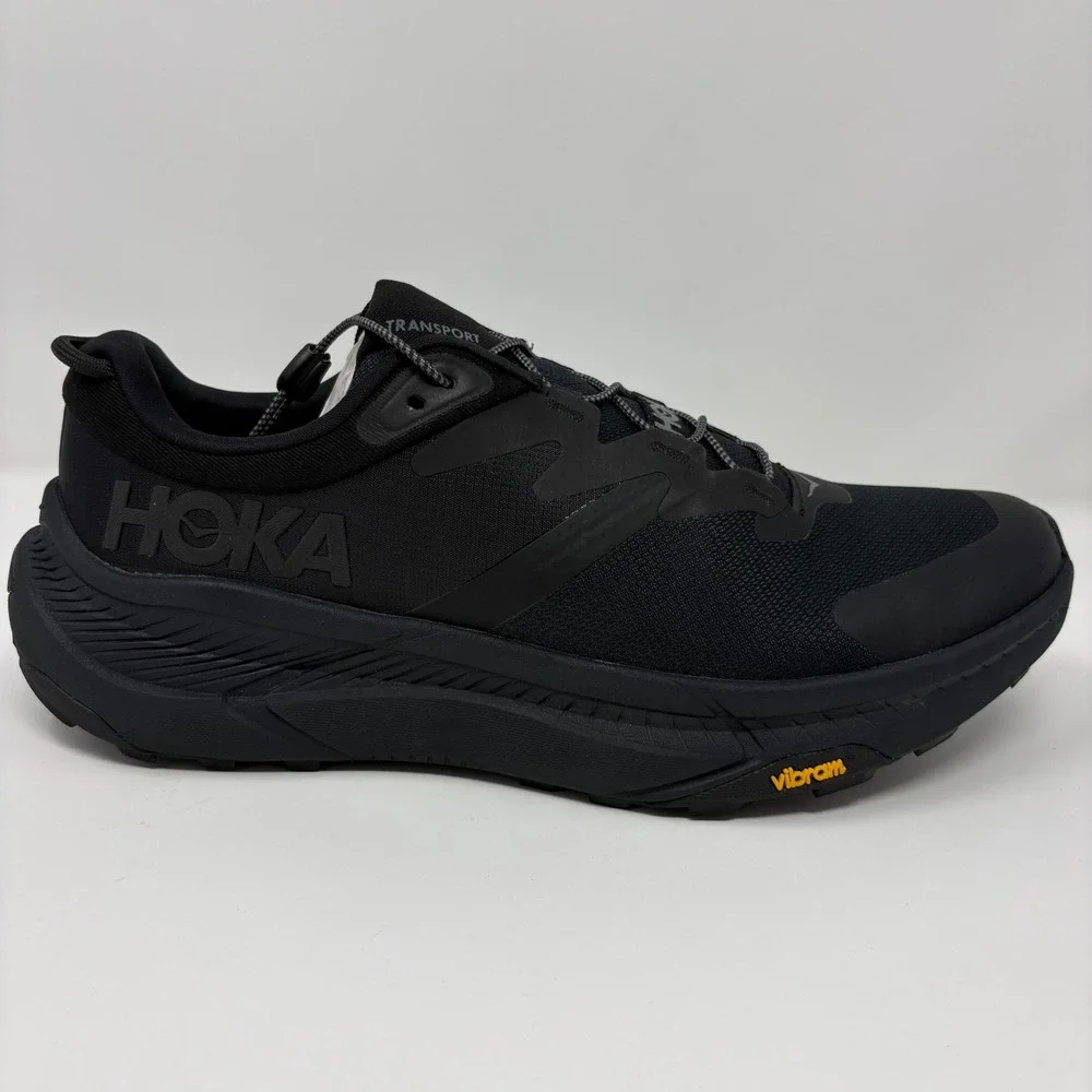 Hoka Transport Mens Size 11 Triple Black Trail Running Shoes WORN ONCE